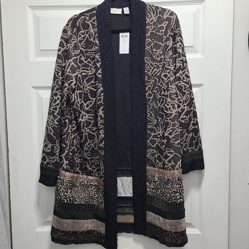 CHICOS DUSTER PATCHWORK JACQUARD PATTERN TEXAS TA… - image 10